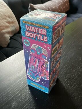 Decorate-Your-Own Pink Water Bottle - Kids Drinkware